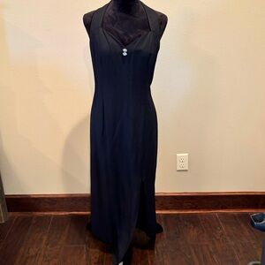Vintage Jessica McClintock Gunne Sax Elegant Black Evening Dress,Sz 11/12, Retro